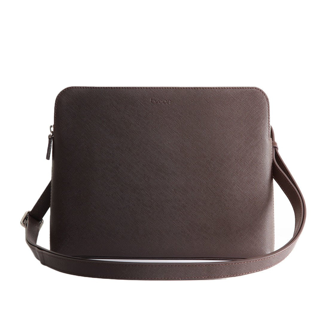 Evoon みがるサコッシュレザー・ブラック/ダークブラウン【送料無料・3営業日以内に発送】 - Evoon