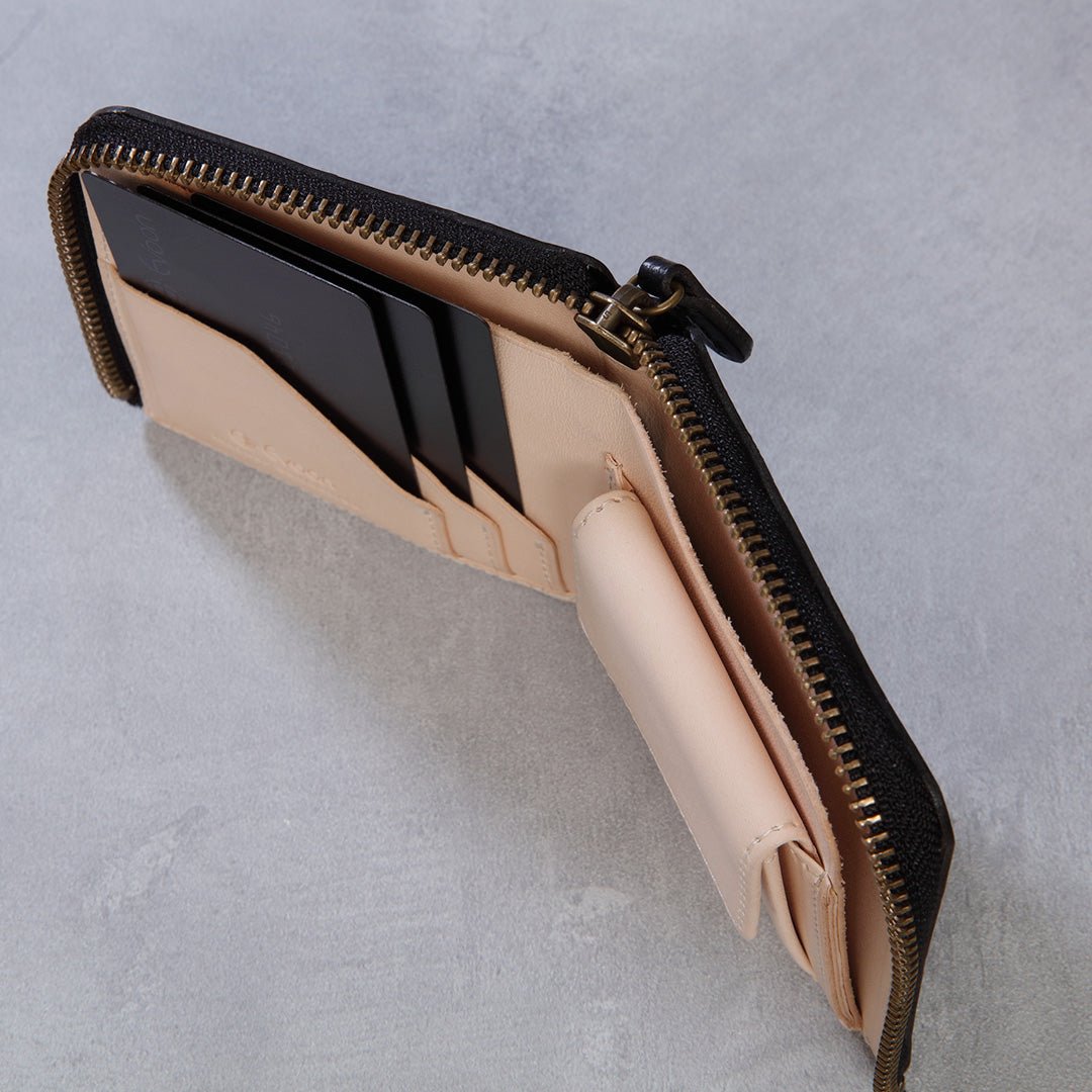 Evoon L字二つ折り財布 Vellda L-zip・ブラック/ブラウン/グリーン【送料無料・11月下旬までに入荷予定】 - Evoon