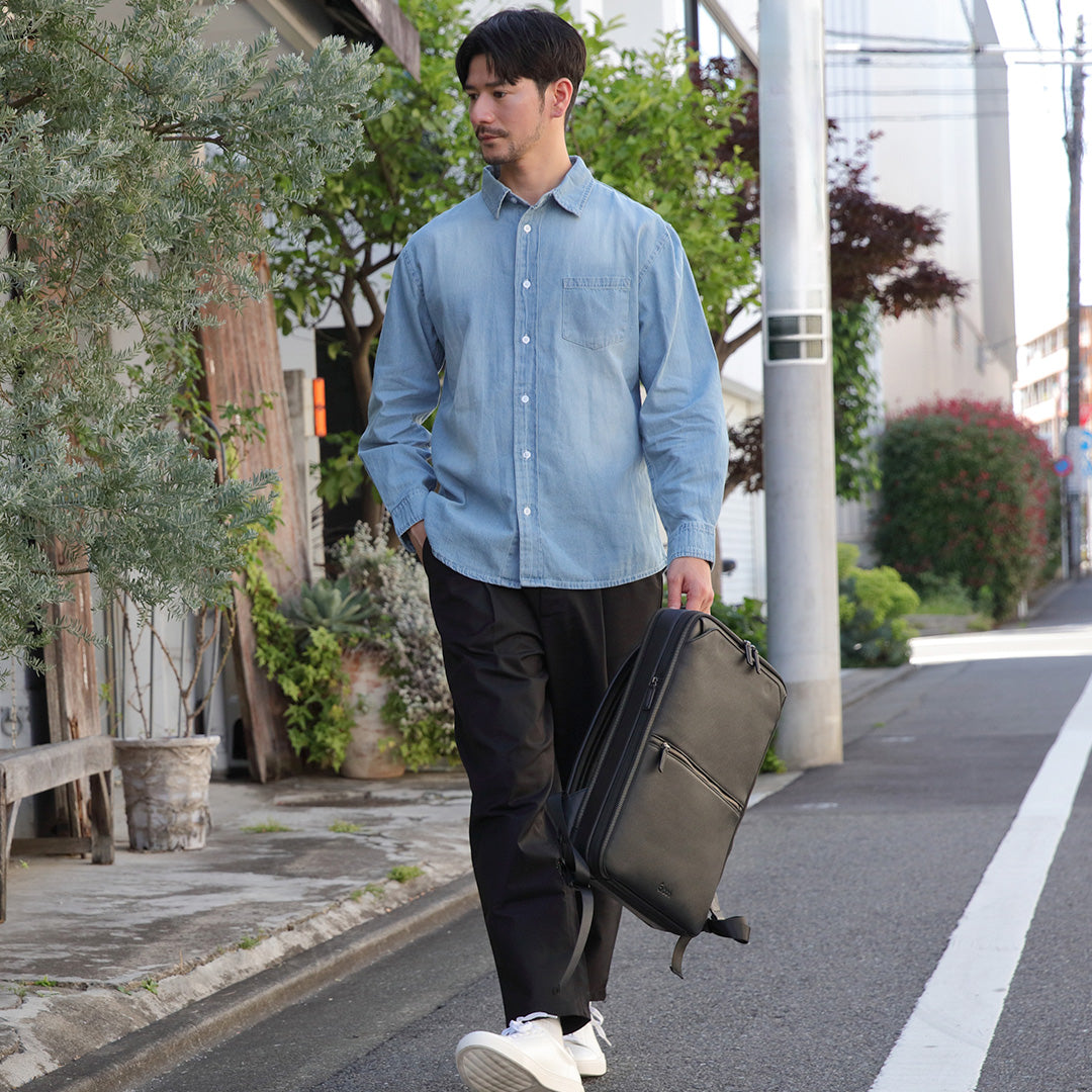 Evoon マルチビジネスリュックレザーSlim・容量11L～拡張時19L【送料無料・3営業日以内に発送】