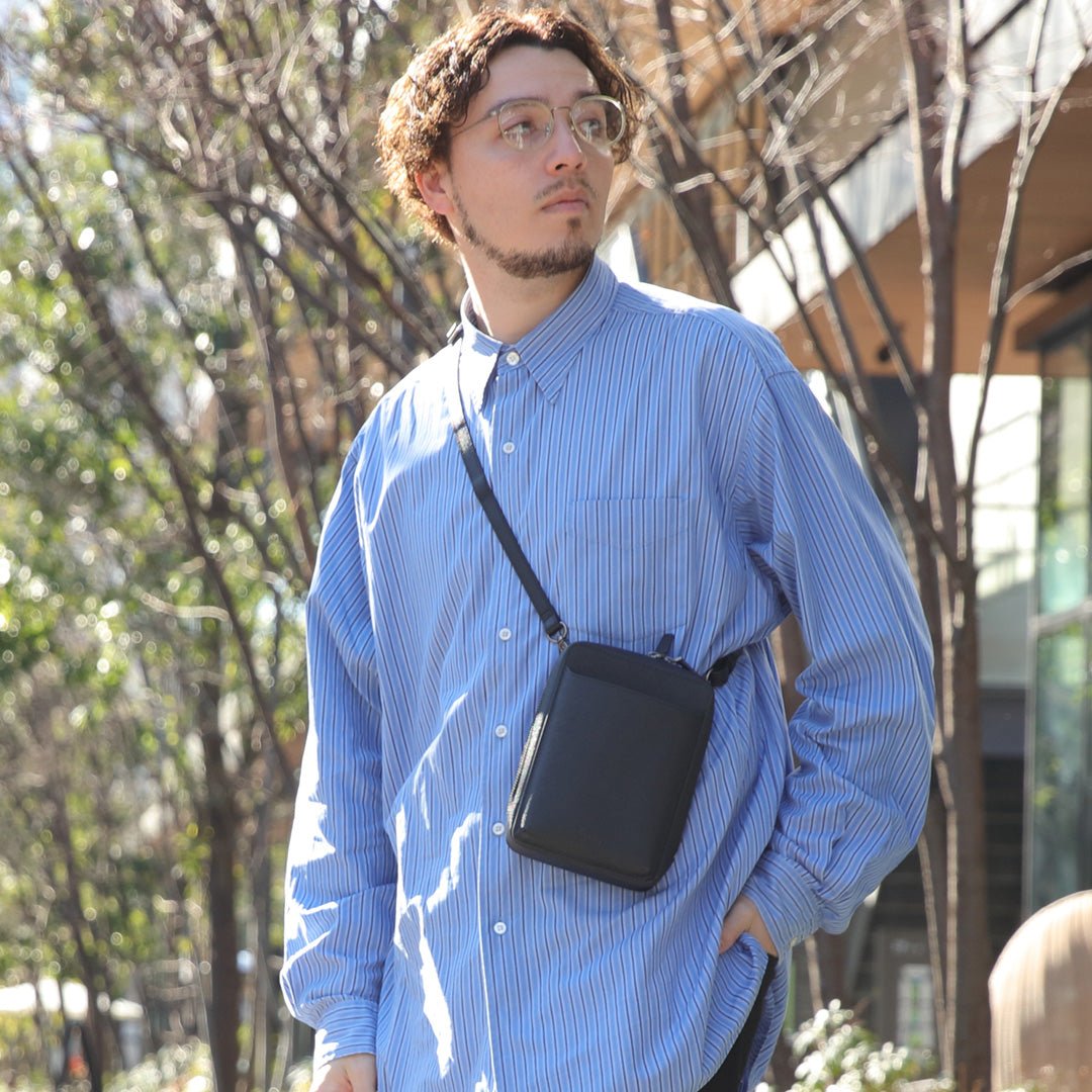 Evoon みがるスマホポーチレザー・ブラック/ダークブラウン【送料無料・3営業日以内に発送】 - Evoon