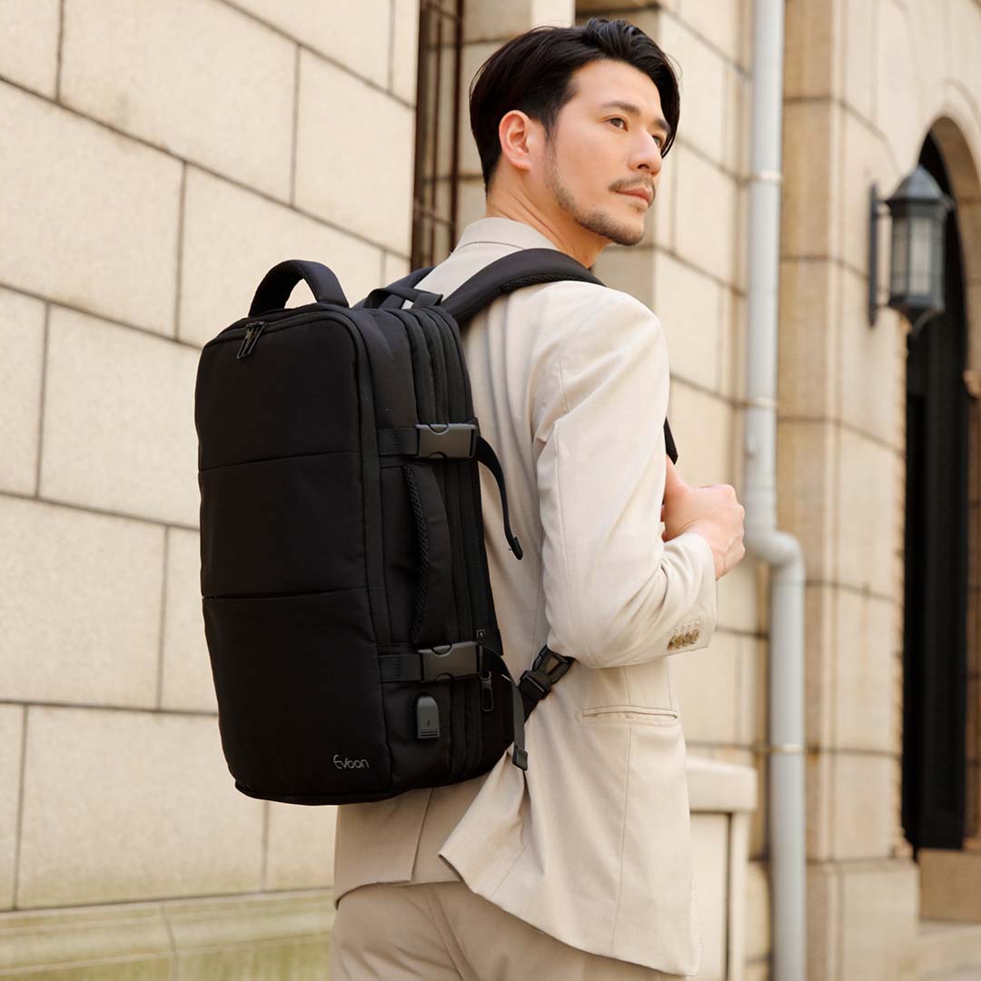 Evoon マルチビジネスリュック2.0 グレー　容量20L~拡張時35L